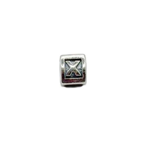 Pandora Silver Alpha Letter "X" Block Initial Authentic Charm - Picture 3 of 5